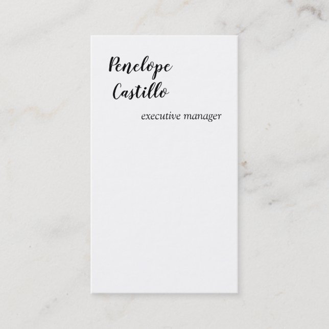 Minimalist Modern Simple Plain Handwritten Business Card (Front)