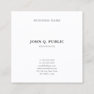 Minimalist Modern Simple Professional Elegant Chic Square Business Card