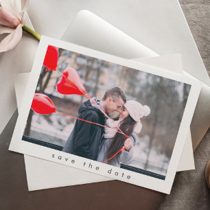 Minimalist Modern Simple Stylish 2 Photo Wedding Save The Date