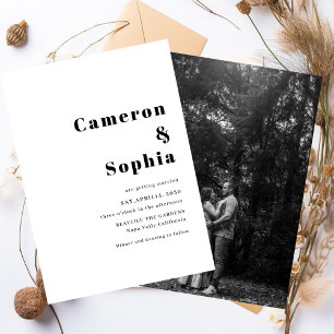 Minimalist Modern Simple Wedding black and white Save The Date