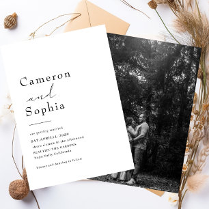 Minimalist Modern Simple Wedding black and white Save The Date