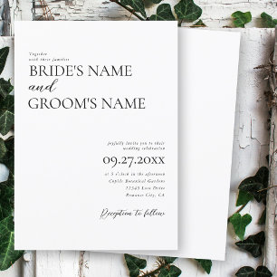 Minimalist Modern Simple Wedding Invitation