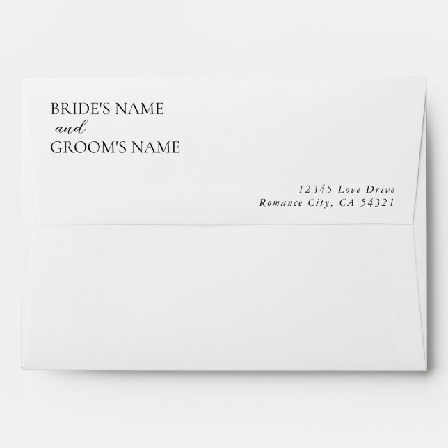 Minimalist Modern Simple Wedding Invitation Envelope (Back (Top Flap))