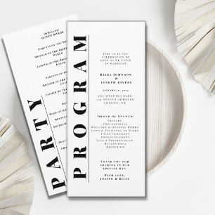 Minimalist modern simple wedding programs programme