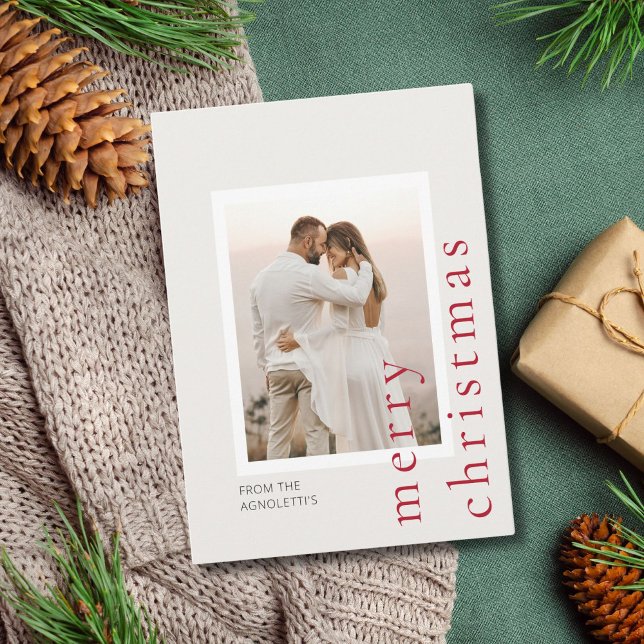 Minimalist Modern Single Photo Christmas Card (Creator Uploaded)