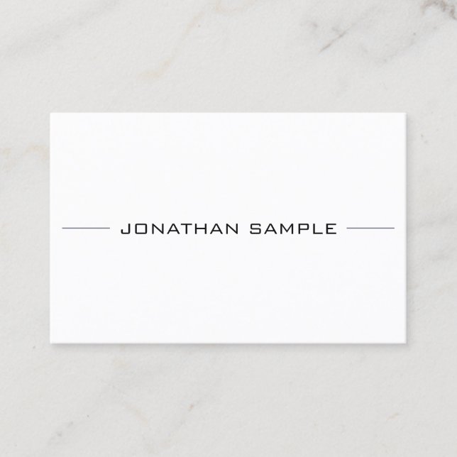 Minimalist Modern Sleek Professional Plain Chic Business Card (Front)