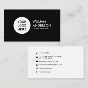 Minimalist Modern Social Media Icons Custom logo B Business Card