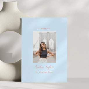 Minimalist Modern Soft Blue 2026 Photo Graduation Announcement