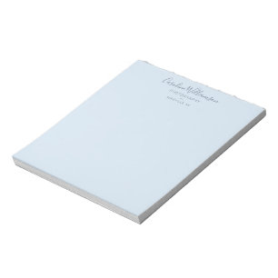 Minimalist Modern Soft Blue Script Custom Business Notepad