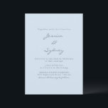 Minimalist Modern Soft Blue Script Wedding Invitation<br><div class="desc">Minimalist Modern Soft LIght Blue Script Wedding Invitation</div>