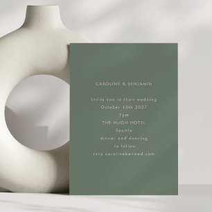 Minimalist Modern Soft Pink and Sage Green Wedding Invitation
