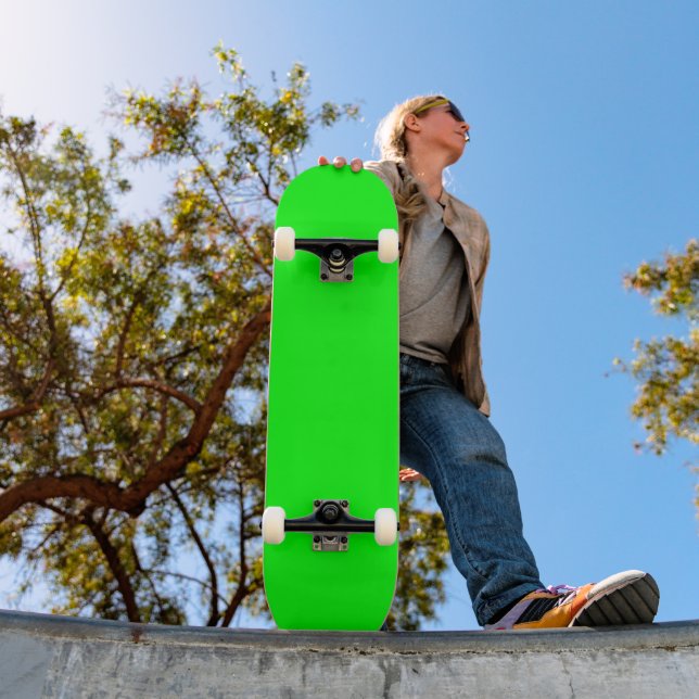 Minimalist Modern Solid Line Green Colour Skateboard (Outdoor 1)
