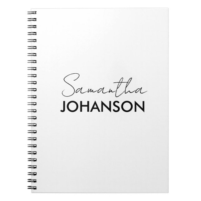  Minimalist Modern Sophisticated Script Name Notebook (Front)