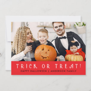 Minimalist Modern Spooky Happy Halloween 1 Photo Holiday Card
