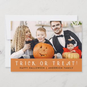 Minimalist Modern Spooky Happy Halloween 1 Photo Holiday Card