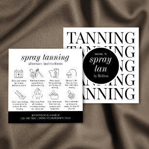 Minimalist Modern Spray Tanning Salon Care Card