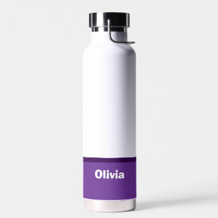Minimalist Modern Stripe Name or Monogram Water Bottle