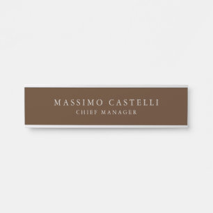 Minimalist Modern Stylish Brown Professional Door Sign