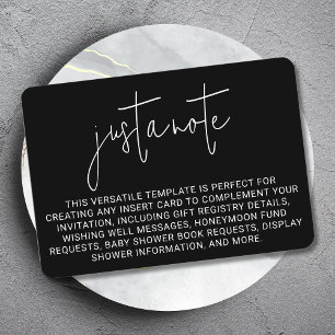 Minimalist Modern Stylish Simple Just A Note Enclosure Card