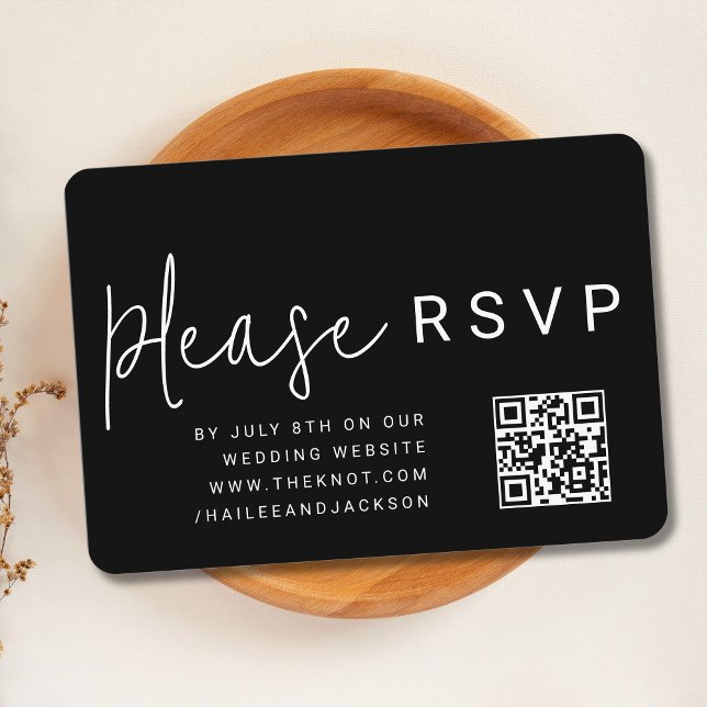 Minimalist Modern Stylish Simple QR Code RSVP Enclosure Card (Creator Uploaded)
