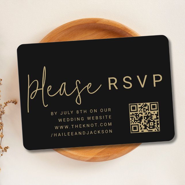 Minimalist Modern Stylish Simple QR Code RSVP Enclosure Card (Creator Uploaded)