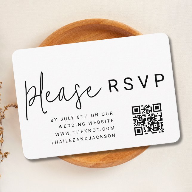 Minimalist Modern Stylish Simple QR Code RSVP Enclosure Card (Creator Uploaded)