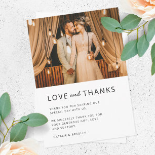 Minimalist Modern Stylish Simple Wedding Photo Thank You Card