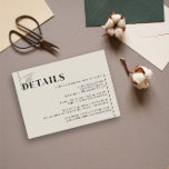 Minimalist Modern Taupe Beige Wedding Details  Enclosure Card<br><div class="desc">A minimalist wedding wedding suite to mix and match colours to create a unique look. More colours available in the collection. Don't find the colour you need? Please let me know (Maria)... Happy to help!</div>