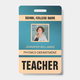 Minimalist Modern Teacher ID Card Badge