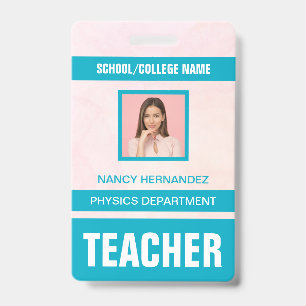Minimalist Modern Teacher ID Card Badge