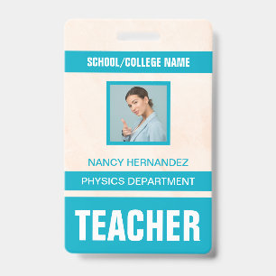 Minimalist Modern Teacher ID Card Badge