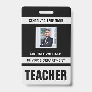 Minimalist Modern Teacher ID Card Badge