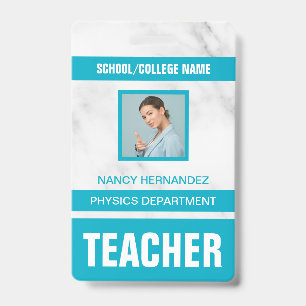 Minimalist Modern Teacher ID Card Badge