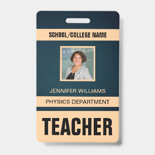 Minimalist Modern Teacher ID Card Badge