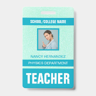 Minimalist Modern Teacher ID Card Badge