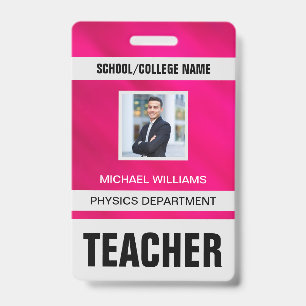 Minimalist Modern Teacher ID Card Badge