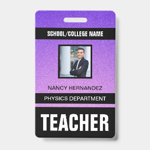 Minimalist Modern Teacher ID Card Badge