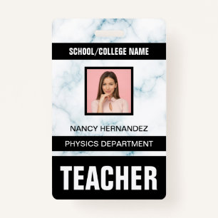Minimalist Modern Teacher ID Card ID Badge