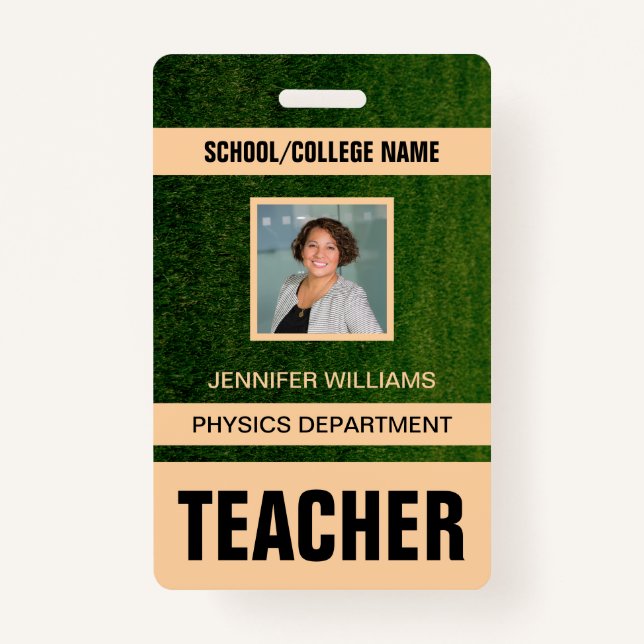 Minimalist Modern Teacher ID Card ID Badge (Front)