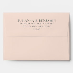 Minimalist Modern Teal and Blush Art Deco Wedding Envelope