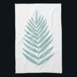 MInimalist Modern Teal Blue Palm Frond Tea Towel<br><div class="desc">MInimalist Modern Teal Blue Palm Frond hand towel</div>