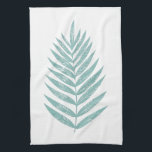 MInimalist Modern Teal Blue Palm Frond Tea Towel<br><div class="desc">MInimalist Modern Teal Blue Palm Frond hand towel</div>