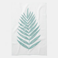 MInimalist Modern Teal Blue Palm Frond