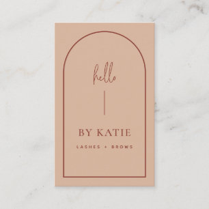 Minimalist Modern Terracotta Blush Arch Beauty  Business Card