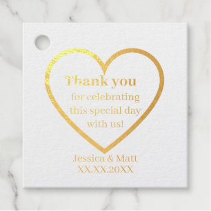 Minimalist Modern Thank you Celebration Wedding Favour Tags