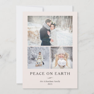 Minimalist Modern   Three Photos Holiday Card