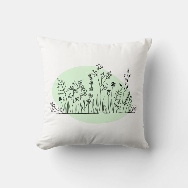 Minimalist Modern Trendy Botanical  Cushion (Front)