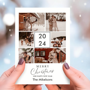 Minimalist Modern Trendy Christmas Couple Photo  Holiday Card