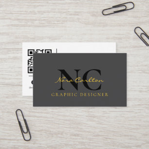 Minimalist Modern Typography Black Business Card