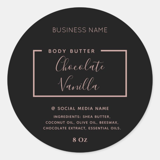 Minimalist modern typography black  product  classic round sticker (Front)